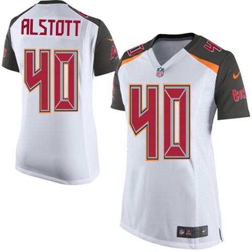 Nike Buccaneers #40 Mike Alstott White Women's Stitched NFL New Elite Jersey